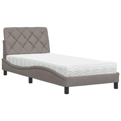 Bed met matras stof taupe 100x200 cm - thumbnail