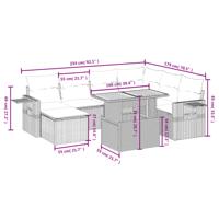 8-delige Loungeset met kussens poly rattan beige - thumbnail
