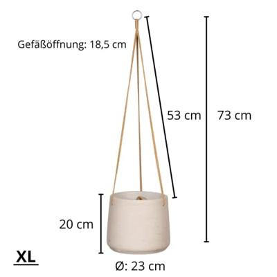Rough Eco-line hangende bloempot XL 23x20 cm Patt lichtgrijs Rough Eco-line hangende bloempot XL 23x20 cm Patt lichtgrijs