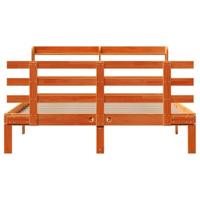 Bedframe met hoofdbord massief grenenhout wasbruin 140x190 cm - thumbnail