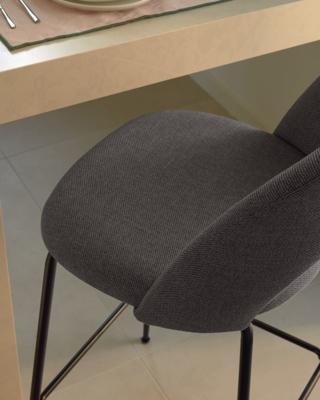 Kave Home Barkruk 'Mahalia' (zithoogte 63cm) kleur Donkergrijs