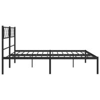 Bedframe met hoofdbord metaal zwart 183x213 cm - thumbnail