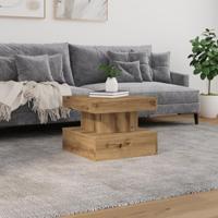 Salontafel met LED-verlichting 50x50x40cm artisanaal eikenkleur - thumbnail