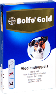 Bolfo Gold 100 Vlooiendruppels voor de hond (4 - 10 kg) 2 x 4 pipetten