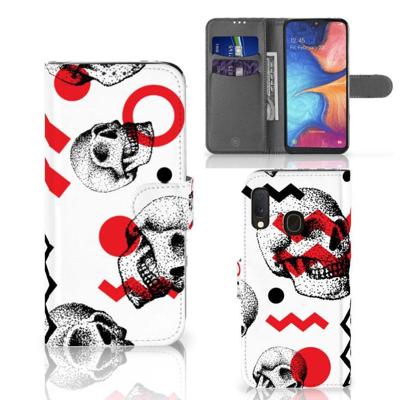 Telefoonhoesje met Naam Samsung Galaxy A20e Skull Red