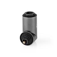 Nedis CATB25920GY ® Optical Audio Adapter Toslink Male - Toslink Female 90° Angled Aluminium - thumbnail
