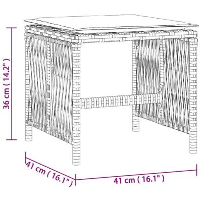 9-delige Tuinset met kussens poly rattan grijs