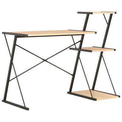 Bureau met schap 116x50x93 cm zwart en eikenkleurig Bureau met schap 116x50x93 cm zwart en eikenkleurig