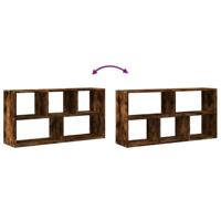 Wandschap 100x25x50 cm bewerkt hout gerookt eikenkleurig - thumbnail