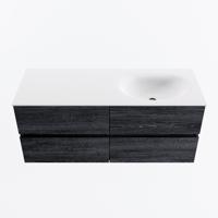 MONDIAZ VICA 120cm badmeubel onderkast Antracite 4 lades. Wastafel MOON rechts 1 kraangat, kleur Talc. - thumbnail