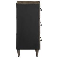 Dressoir 60x33,5x75 cm massief mangohout lichtgrijs - thumbnail