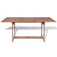 Eettafel voor buiten rechthoekig 180x90x75 cm teakhout - thumbnail