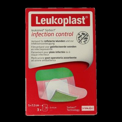Leukomed Sorbact infection control 5 x 7.2cm 3 Stuks
