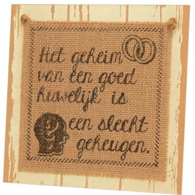 Houten Decoratie ´Het Geheim Van Een Goed Huwelijk´