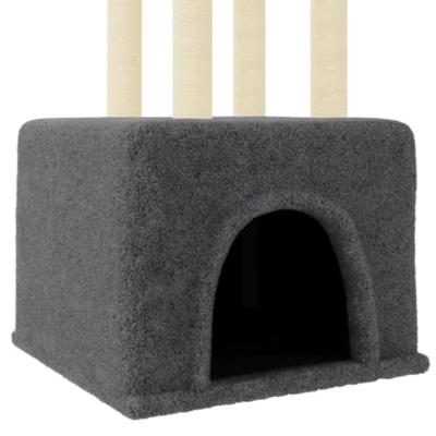 Kattenmeubel met sisal krabpalen 133,5 cm donkergrijs - thumbnail