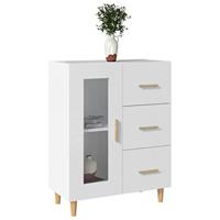 Dressoir 69,5x34x90 cm bewerkt hout wit - thumbnail