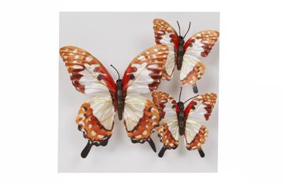 Vlinder 1 big + 2 small oranje