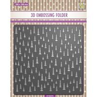 Nellie's Choice • 3d embossing folder achtergrond kerstboom 15x15cm - thumbnail