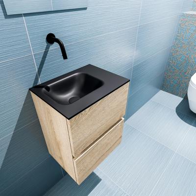 MONDIAZ ADA 40cm toiletmeubel washed oak. LEX wastafel urban links zonder kraangat
