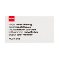 HEMA Nietjes Metaalkleurig 24/6 1000 Stuks bij Jumbo - thumbnail