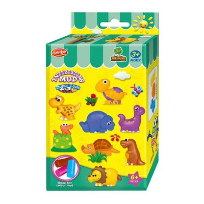 Kleiset met 2 Dinovormen en Tool - 3 Kleuren Klei