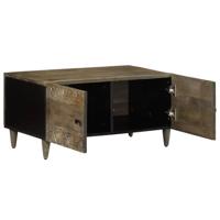 Salontafel 80x50x40 cm massief mangohout lichtgrijs - thumbnail