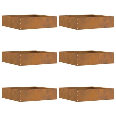 Tuinrand 6 pcs Roestig 50 x 50 x 13 cm Cortenstaal
