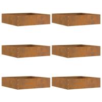 Tuinrand 6 pcs Roestig 50 x 50 x 13 cm Cortenstaal - thumbnail