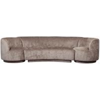 WOOOD Bank 'Combi-Popular' Bank+2 fauteuils, Chenille, kleur Taupe - thumbnail