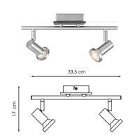 Home sweet home LED opbouwspot Stone 2 lichts ↔ 33,5 cm - mat staal - thumbnail