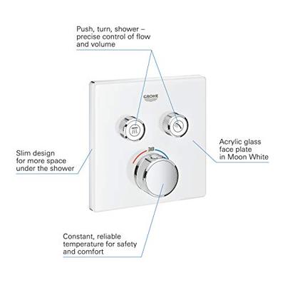 Grohe SmartControl Inbouwthermostaat - 3 knoppen - vierkant - wit 29156ls0 Grohe SmartControl Inbouwthermostaat - 3 knoppen - vierkant - wit 29156ls0