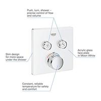 Grohe SmartControl Inbouwthermostaat - 3 knoppen - vierkant - wit 29156ls0 - thumbnail