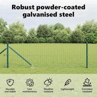 VidaXL Afrasteringspaal 7 pcs groen staal - thumbnail