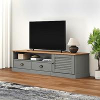 Tv-meubel VIGO 156x40x40 cm massief grenenhout grijs - thumbnail