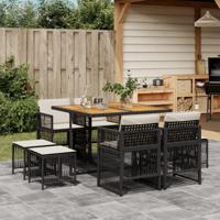 9-delige Tuinset poly rattan zwart - thumbnail