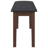 Bank 90 cm massief hout rubber bruin - thumbnail