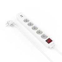 Hama Stekkerdoos 5-voudig USB-A 17W Schakelaar 1,4 M Wit - thumbnail
