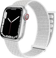 Nylon sport loop band - Wit - Extra sterke klittenbandsluiting - Geschikt voor Apple Watch 38mm / 40mm / 41mm / 42mm - thumbnail