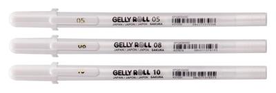 Gelschrijver Sakura Gelly Roll Classic set à 3 breedtes wit | 6 stuks