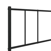 Bedframe met hoofd- en voeteneinde metaal zwart 75x190 cm - thumbnail