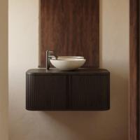 Kave Home Badkamermeubel 'Mailen' Essenhout, 90cm, kleur Bruin (excl. waskom) - thumbnail