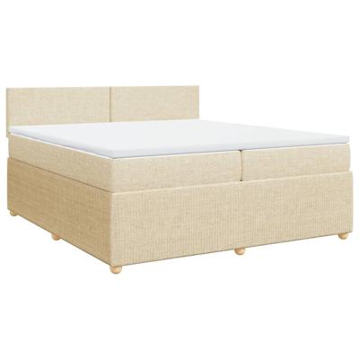 Boxspring met matras stof crèmekleurig 200x200 cm