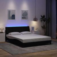 Bedframe zonder matras "Hanko" stof zwart 160x200 cm - thumbnail