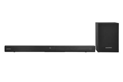 Grundig 2.1 Dolby Digital Soundbar DSB 995, Slim Design, 2.1 Dolby Digital, 220 Watt uitgangsvermogen, draadloze verbinding, Bluetooth 5.3, HDMI (CEC ARC), USB, optische en AUX-ingang, zwart