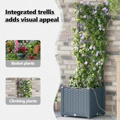Tuin Bloempot 2 pcs Licht Grijs Staal