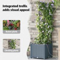 Tuin Bloempot 2 pcs Licht Grijs Staal - thumbnail