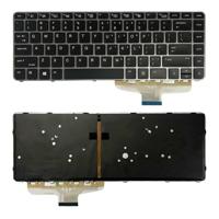 Notebook keyboard for HP EliteBook Folio 1040 G3 with silver frame backlit OEM - thumbnail