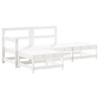 4-delige Loungeset massief grenenhout wit - thumbnail