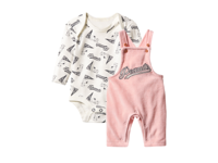 Baby setje met romper en broek Snoopy (roze/wit, 74/80) - thumbnail