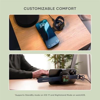 Satechi OntheGo 2-in-1 wireless oplader (15W) - Black - thumbnail